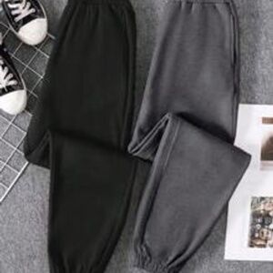 SHEIN MOOSTA 2pcs Solid Elastic Waist Thermal Sweatpants